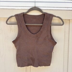 Brandy Melville brown cropped tank top